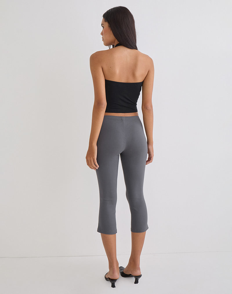 Asla Cropped Capri Trouser in Stretch Tailoring Charcoal