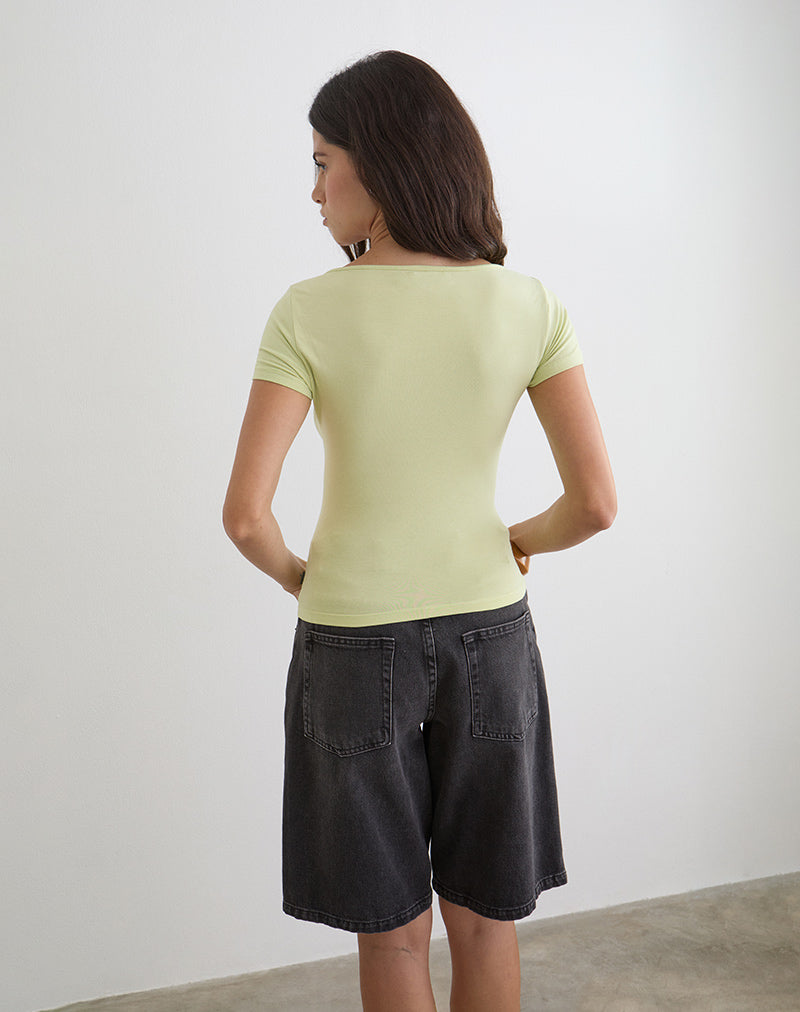 Bunga Flower Cut Out Top in Pistachio