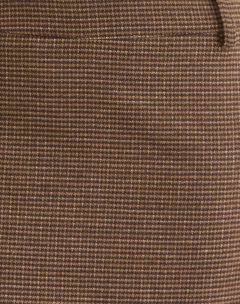 Carlin Mini Skirt in Tailoring Brown Houndstooth