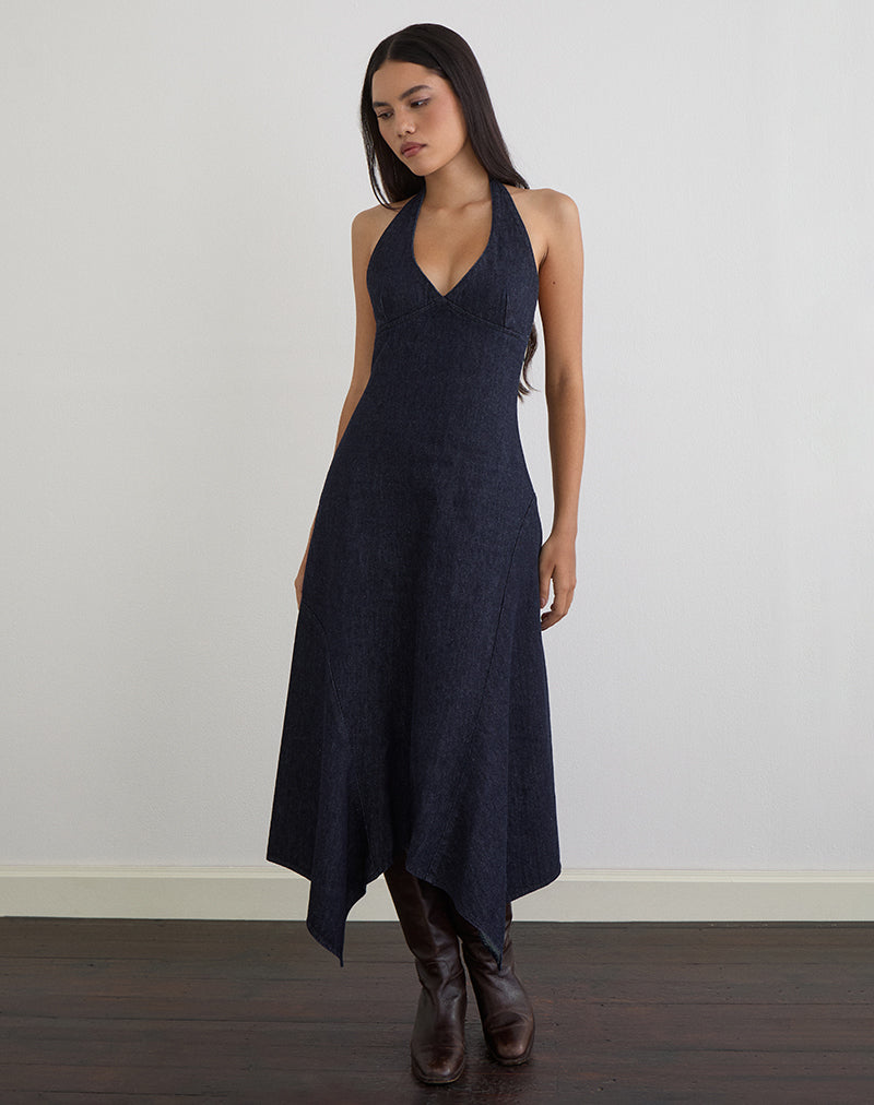 Comari Midi Dress in Chambray Indigo