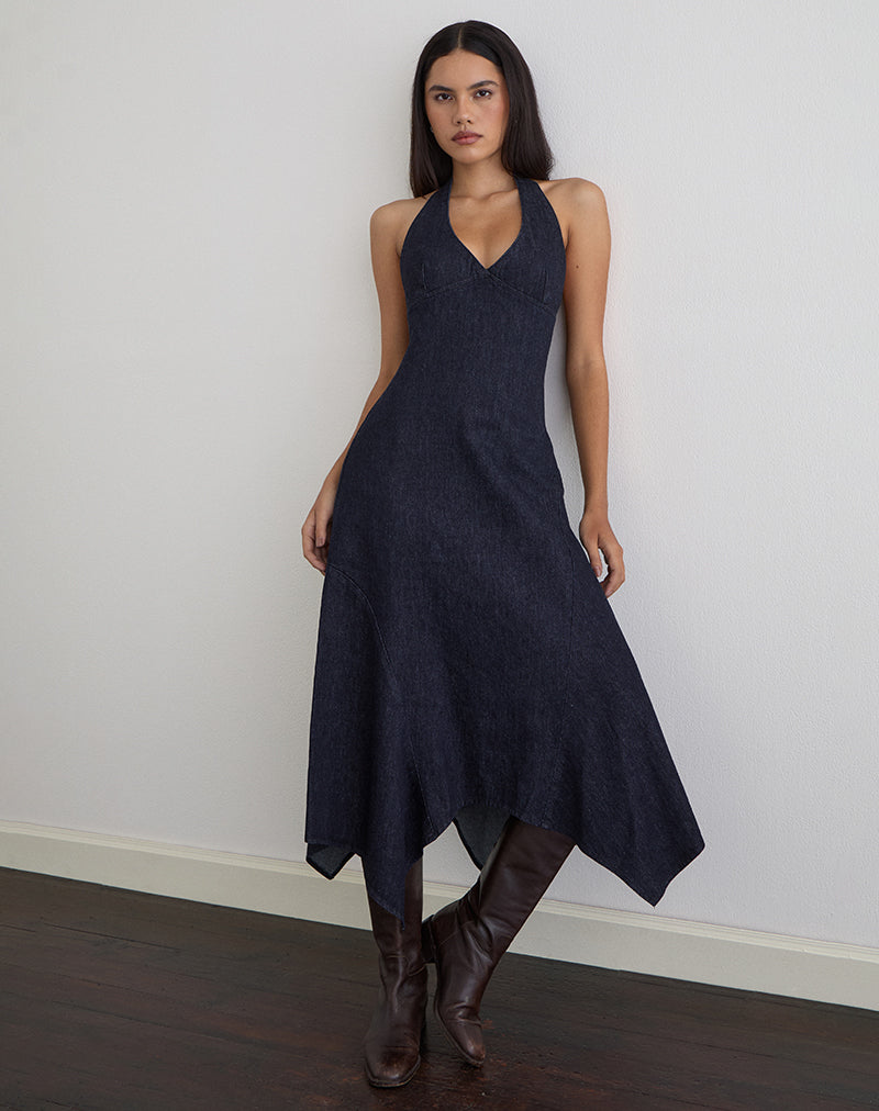 Comari Midi Dress in Chambray Indigo