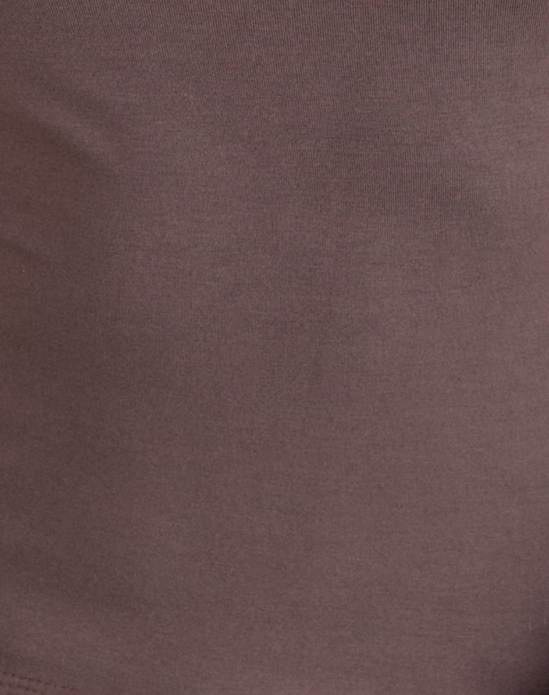 Donela Long Sleeve Top with Flower Ring in Coffee Quartz