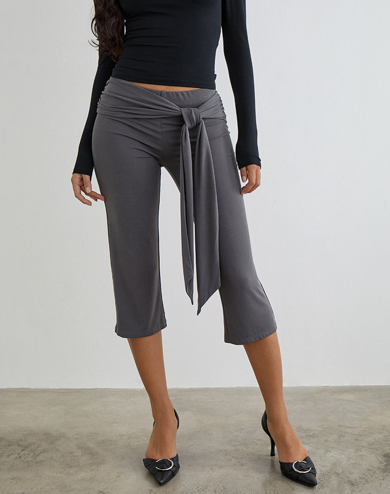Effy Tie Side Cupro Capri in Dark Grey